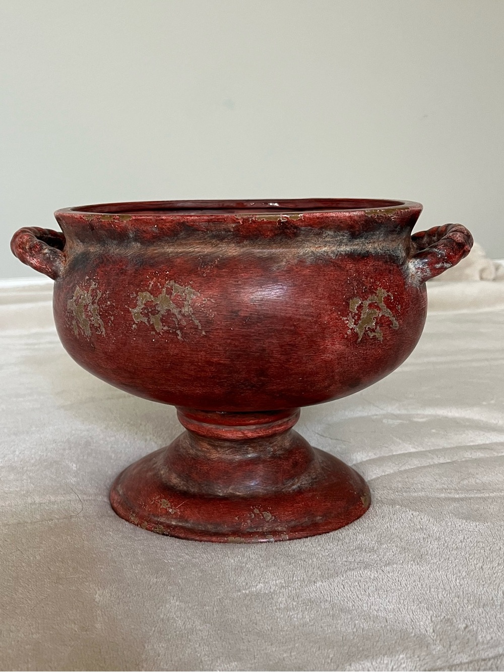 Classic Red Footed Planter with Twin Handles